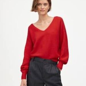 Madewell Red V-Neck Women's Sweater